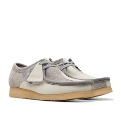 Homme Clarks Derbies-- Wallabee - Gris/Blanc
