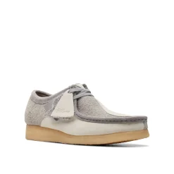 Homme Clarks Derbies-- Wallabee - Gris/Blanc