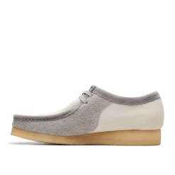 Homme Clarks Derbies-- Wallabee - Gris/Blanc