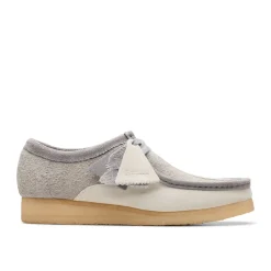 Homme Clarks Derbies-- Wallabee - Gris/Blanc