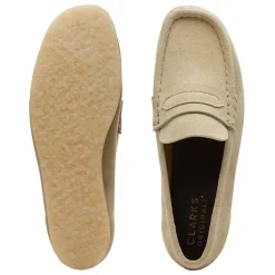 Femme Clarks Derbies-- Wallabee Loafer - Maple Suede