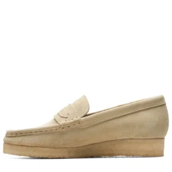 Femme Clarks Derbies-- Wallabee Loafer - Maple Suede