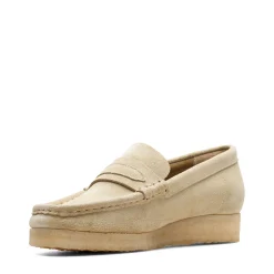 Femme Clarks Derbies-- Wallabee Loafer - Maple Suede