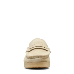 Femme Clarks Derbies-- Wallabee Loafer - Maple Suede