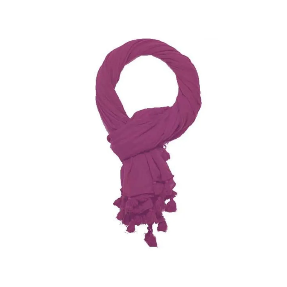Femme COLORES Foulards & Echarpes-- Paréo Pom Pom - Deep Orchid