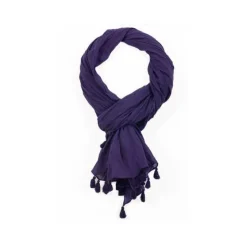 Femme COLORES Foulards & Echarpes-- Paréo Pom Pom - Deep Purple