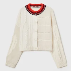 Femme Cordera Mailles-- Cardigan - Blanc