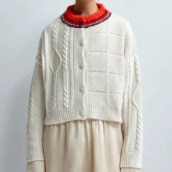 Femme Cordera Mailles-- Cardigan - Blanc
