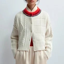 Femme Cordera Mailles-- Cardigan - Blanc