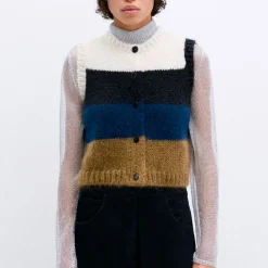 Femme Cordera Mailles-- Gilet - Bleu