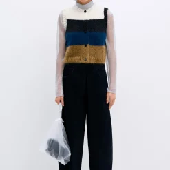 Femme Cordera Mailles-- Gilet - Bleu