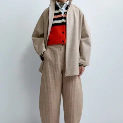 Femme Cordera Mailles-- Gilet Rayé - Rouge