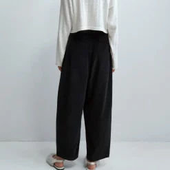 Femme Cordera Pantalons-- Pantalon Velours Baggy - Noir