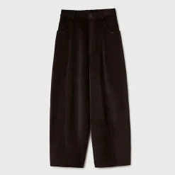 Femme Cordera Pantalons-- Pantalon Velours Baggy - Marron