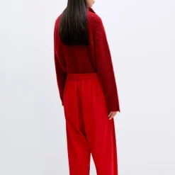 Femme Cordera Mailles-- Pull Camioneur - Rouge