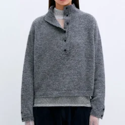 Femme Cordera Mailles-- Pull Camioneur - Gris