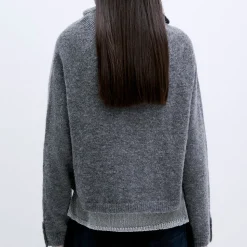 Femme Cordera Mailles-- Pull Camioneur - Gris