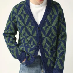 Homme CORRIDOR Mailles-- Cardigan Diamond - Navy