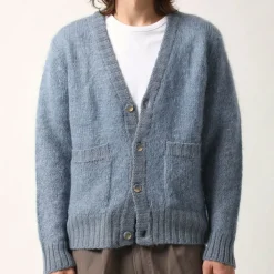 Homme CORRIDOR Mailles-- Cardigan Mohair - Bleu