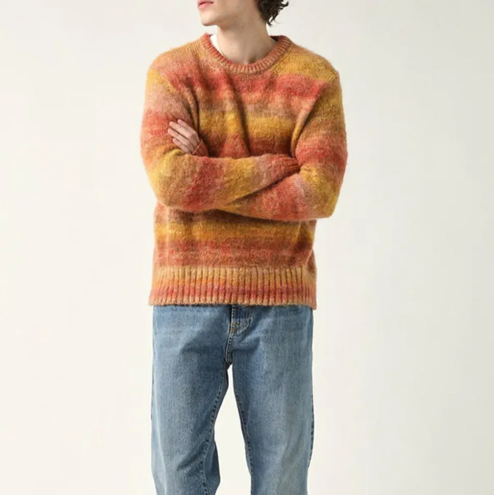 Homme CORRIDOR L'esprit Merci|Mailles-- Pull Space Dye - Orange