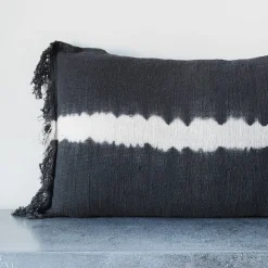2959 BED AND PHILOSOPHY Coussins-Coussin en coton Tami - Tye Dye Noir