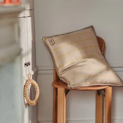 2138 TESSILECHITI L'esprit Merci-Coussin Merci - Carreaux Jaune Asahi