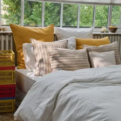 200 LINTEX Coussins|Coussins Épais-Coussin épais en lin - Rayures Matelas Bleu & Jaune Asahi