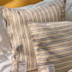 200 LINTEX Coussins|Coussins Épais-Coussin épais en lin - Rayures Matelas Bleu & Jaune Asahi