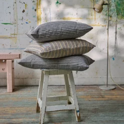 200 LINTEX Coussins|Coussins Épais-Coussin épais en lin - Rayures Matelas Bleu & Jaune Asahi