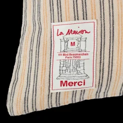 200 LINTEX Coussins|Coussins Épais-Coussin épais en lin - Rayures Matelas Bleu & Jaune Asahi