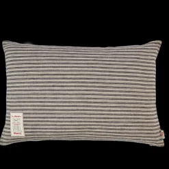 200 LINTEX Coussins|L'esprit Merci-Coussin épais en lin - Rayures Bleu Encre