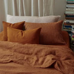 200 LINTEX Coussins|Coussins Épais-Coussin épais en lin - Uni Brique de Sienne