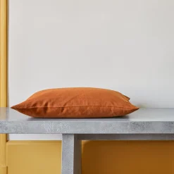 200 LINTEX Coussins|Coussins Épais-Coussin épais en lin - Uni Brique de Sienne