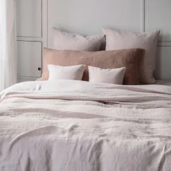 200 LINTEX Accessoirisez Votre Intérieur|Coussins-Coussin rectangle en lin lavé - Rose Argile