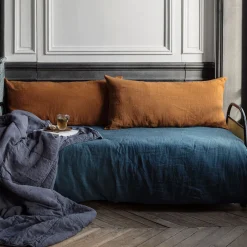 200 LINTEX Accessoirisez Votre Intérieur|Maison De Campagne-Coussin rectangle en lin lavé - Brique de Sienne