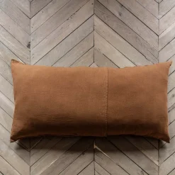 200 LINTEX Accessoirisez Votre Intérieur|Maison De Campagne-Coussin rectangle en lin lavé - Brique de Sienne