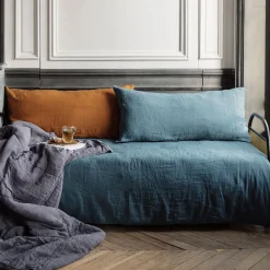 200 LINTEX Accessoirisez Votre Intérieur|Maison De Campagne-Coussin rectangle en lin lavé - Brique de Sienne