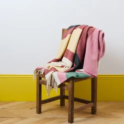 1773 LAGOMORO Plaids & Couvertures-Couverture Isola - Rayures Rose