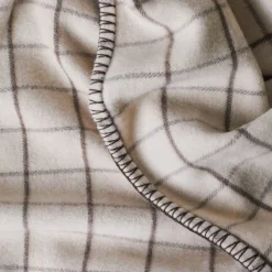 2138 TESSILECHITI Plaids & Couvertures|L'esprit Merci-Couverture Merci - Carreaux Brun Cha Iro