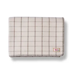 2138 TESSILECHITI Plaids & Couvertures|L'esprit Merci-Couverture Merci - Carreaux Brun Cha Iro