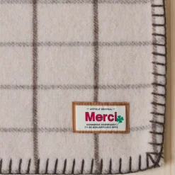 2138 TESSILECHITI Plaids & Couvertures|L'esprit Merci-Couverture Merci - Carreaux Brun Cha Iro