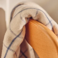 2138 TESSILECHITI Plaids & Couvertures|L'esprit Merci-Couverture Merci - Carreaux Bleu Shibori