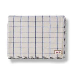 2138 TESSILECHITI Plaids & Couvertures|L'esprit Merci-Couverture Merci - Carreaux Bleu Shibori