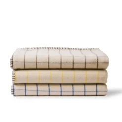 2138 TESSILECHITI Plaids & Couvertures|L'esprit Merci-Couverture Merci - Carreaux Bleu Shibori