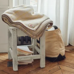 2138 TESSILECHITI Plaids & Couvertures|L'esprit Merci-Couverture Merci - Carreaux Jaune Asahi