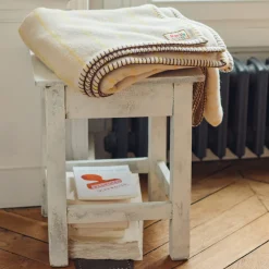 2138 TESSILECHITI Plaids & Couvertures|L'esprit Merci-Couverture Merci - Carreaux Jaune Asahi