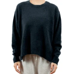 Femme CT Plage Mailles-- Pull Fendu - Marine