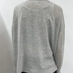 Femme CT Plage Mailles-- Pull Fin - Gris Clair