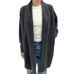 Femme CT Plage Mailles-C.T.plage - Cardigan Long - Gris