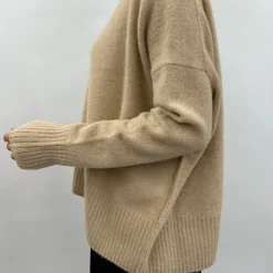 Femme CT Plage Mailles-C.T.plage - Col roulé - Beige